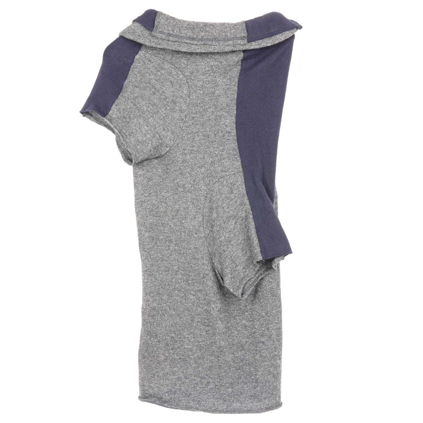 ASYMMETRY KNIT DRESS / PURPLE&GREY