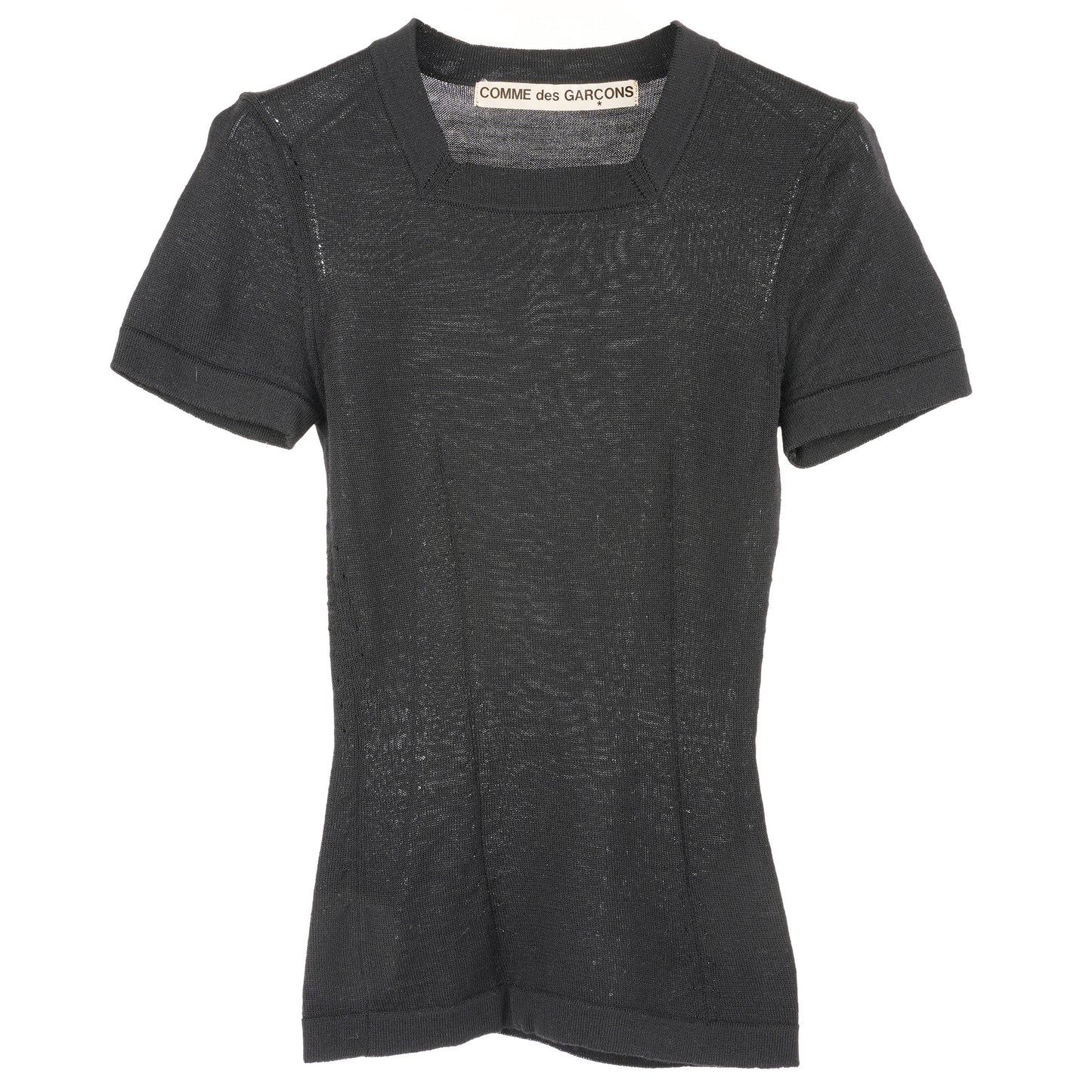 SHORT SLEEVE SWEATER / BLACK