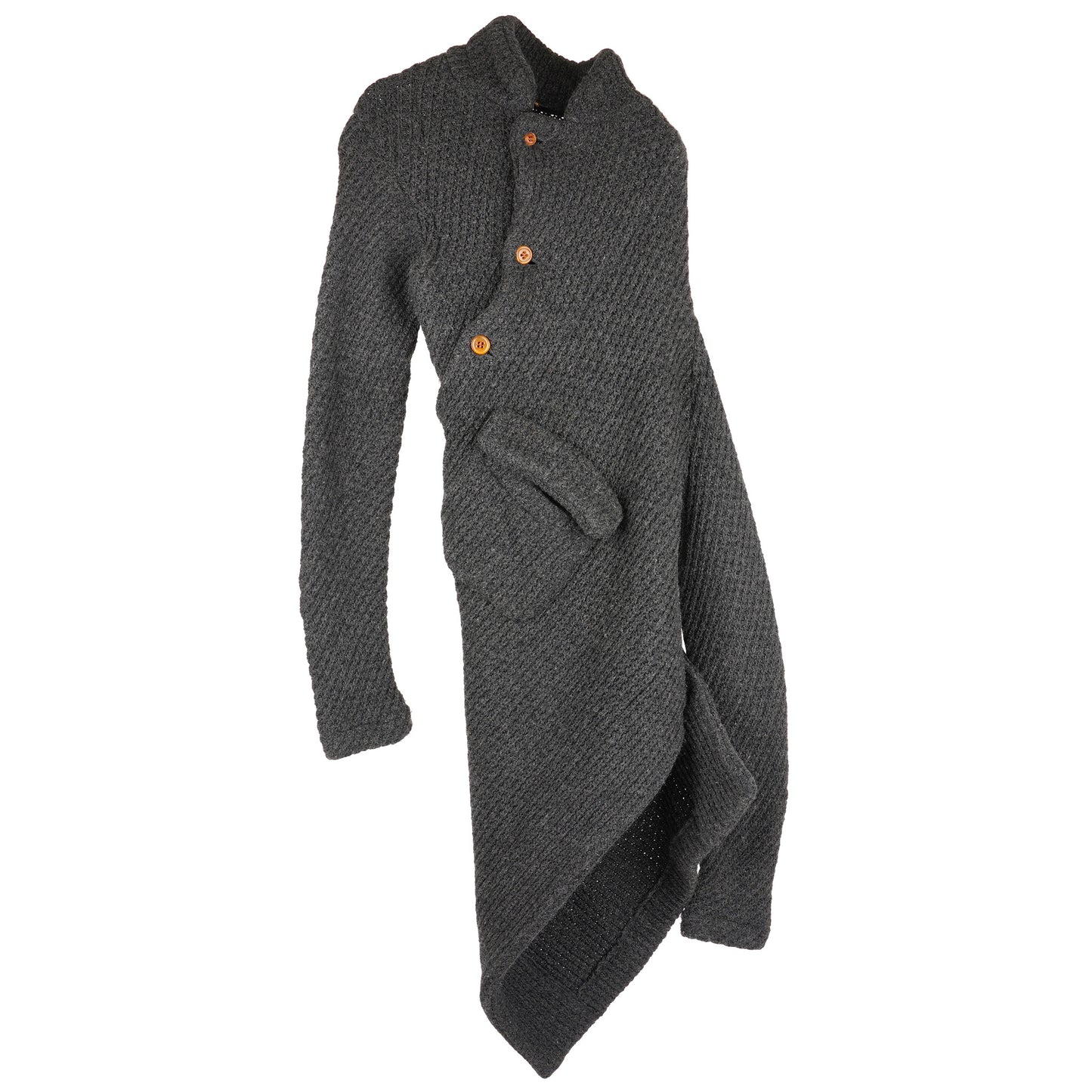 ASYMMETRY DRESS COAT / GREY