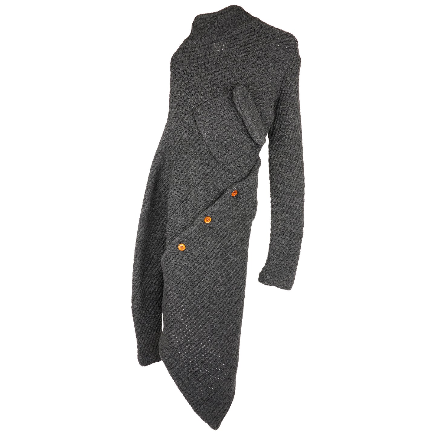 ASYMMETRY DRESS COAT / GREY