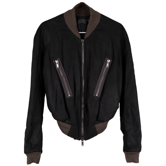 CROPPED BOMBER JACKET / BLACK