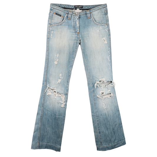 DAMAGE JEANS / LIGHT INDIGO