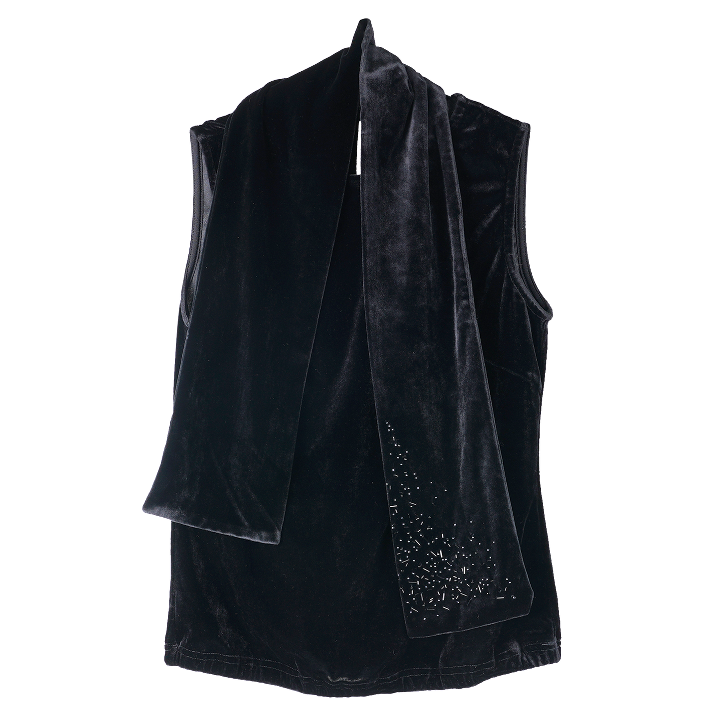 VELVET SLEEVELESS TOP / BLACK