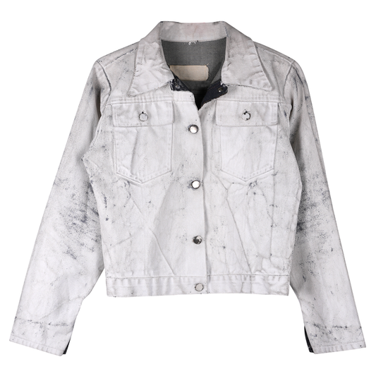 ARTISANAL PAINT DENIM JACKET / WHITE