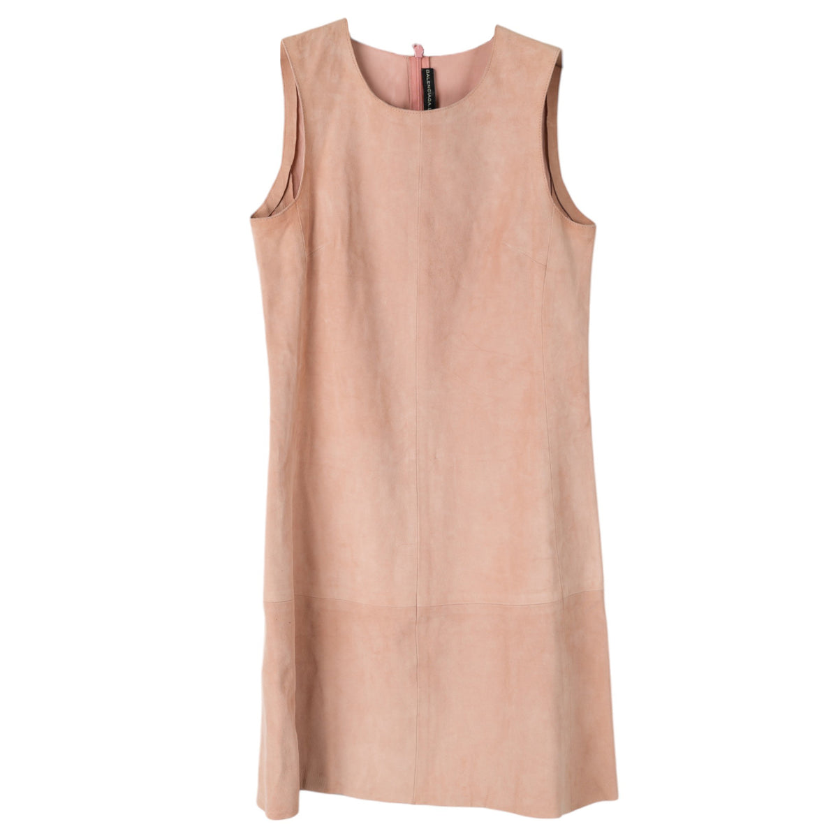 LEATHER SLEEVELESS DRESS / SALMON PINK
