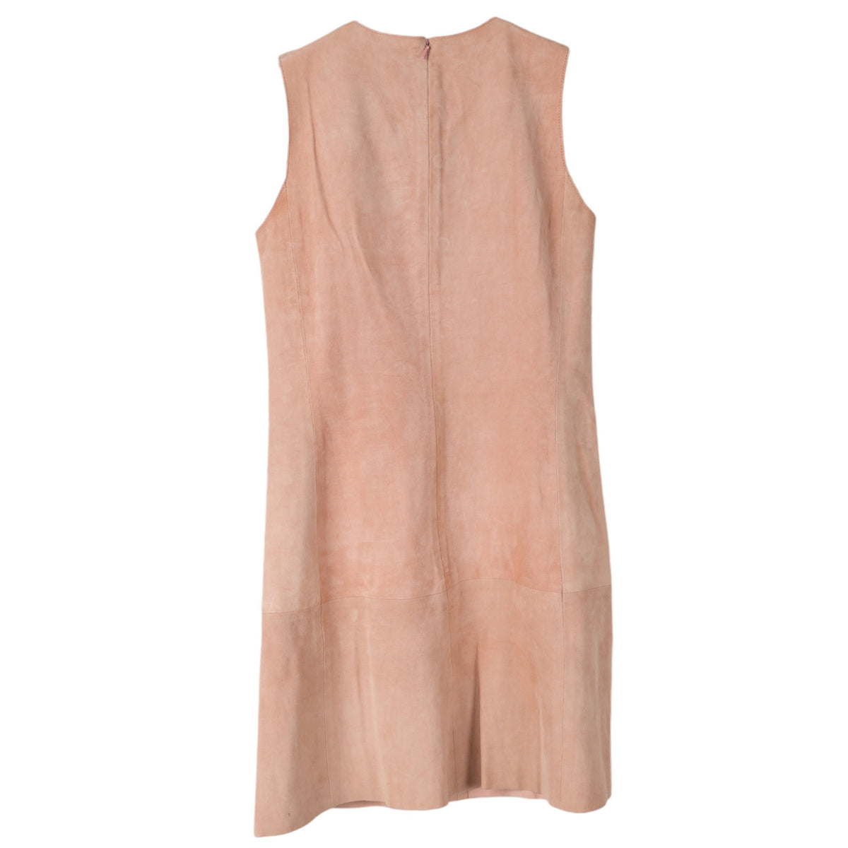 LEATHER SLEEVELESS DRESS / SALMON PINK