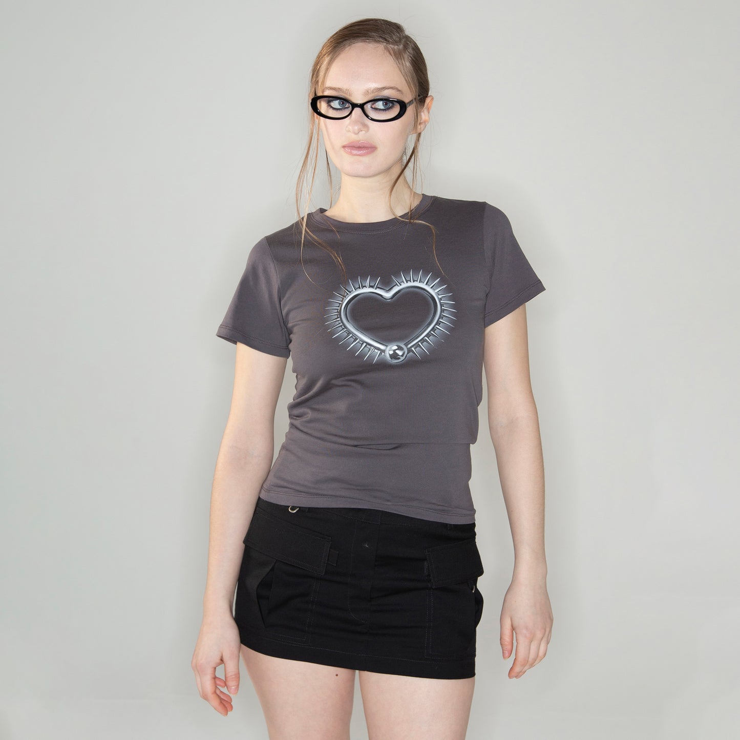 SPIKE HEART T SHIRTS / BLACK