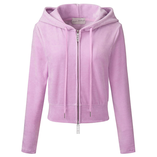 VELOUR TRACK HOODIE ZIP UP / LAVENDER