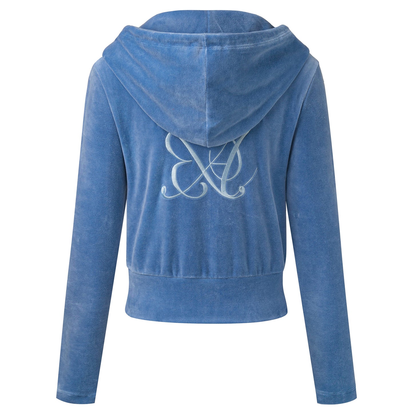 VELOUR TRACK HOODIE ZIP UP / SKY BLUE