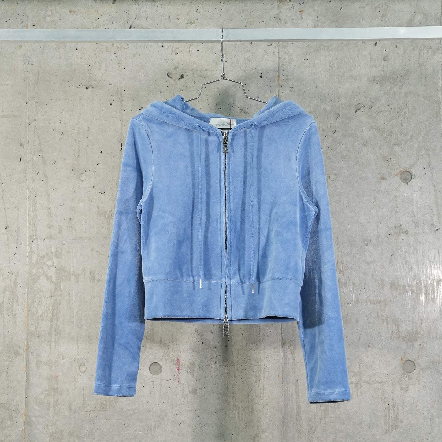 VELOUR TRACK HOODIE ZIP UP / SKY BLUE