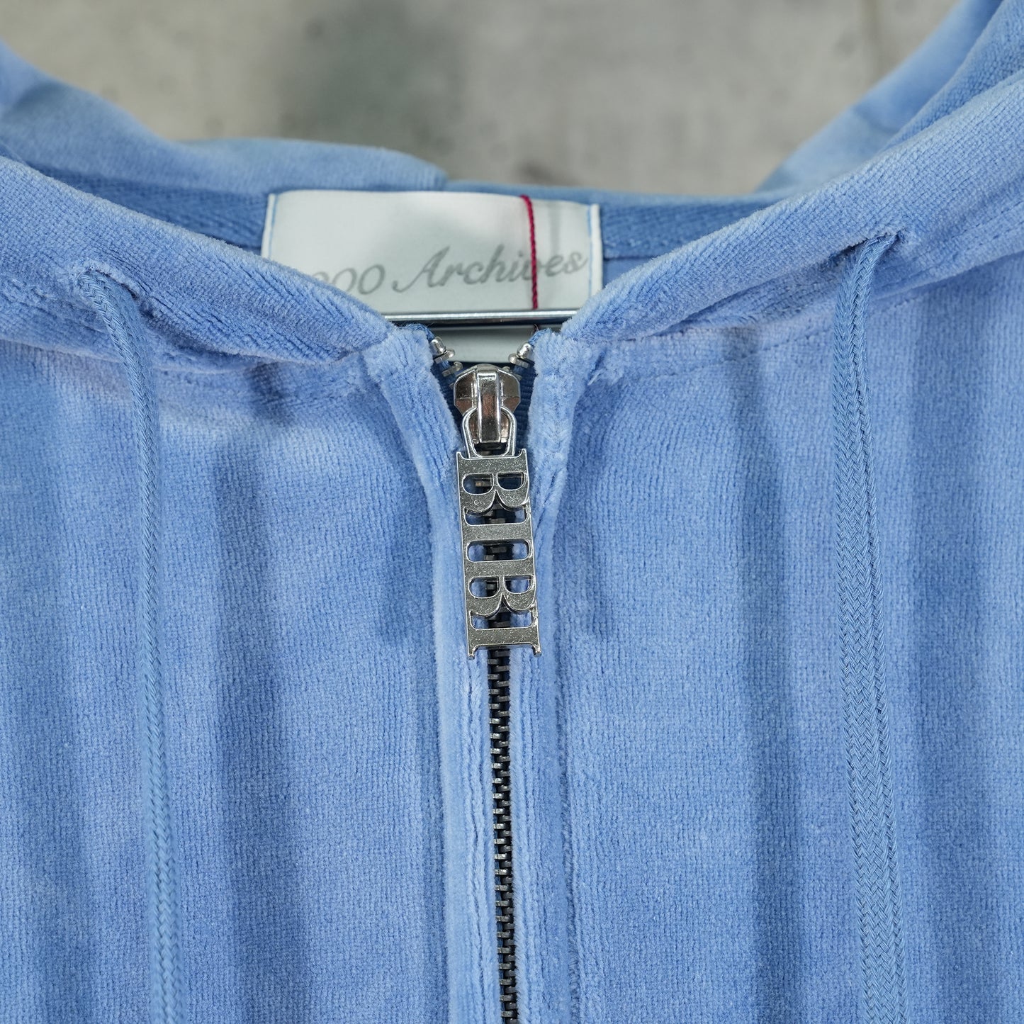 VELOUR TRACK HOODIE ZIP UP / SKY BLUE