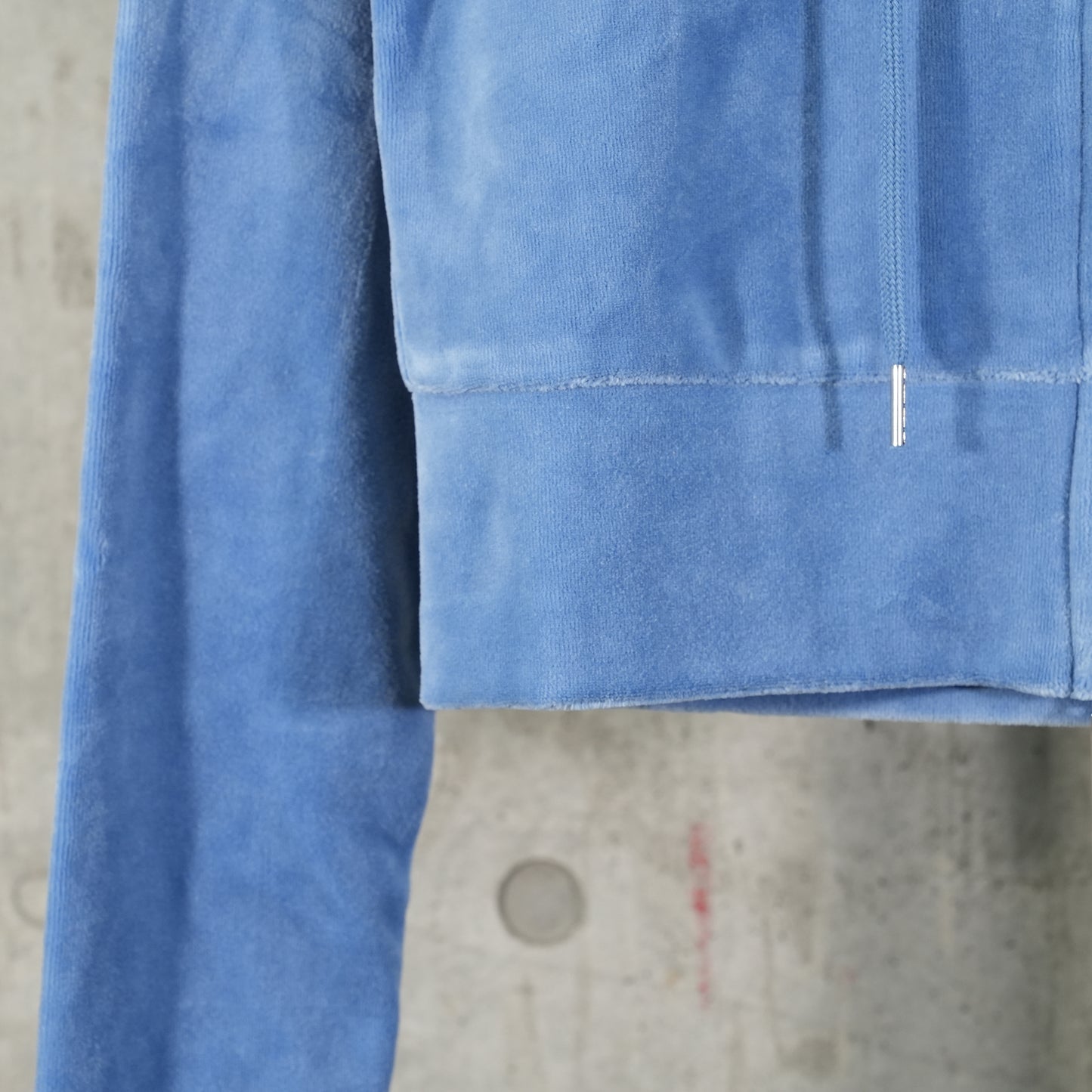 VELOUR TRACK HOODIE ZIP UP / SKY BLUE