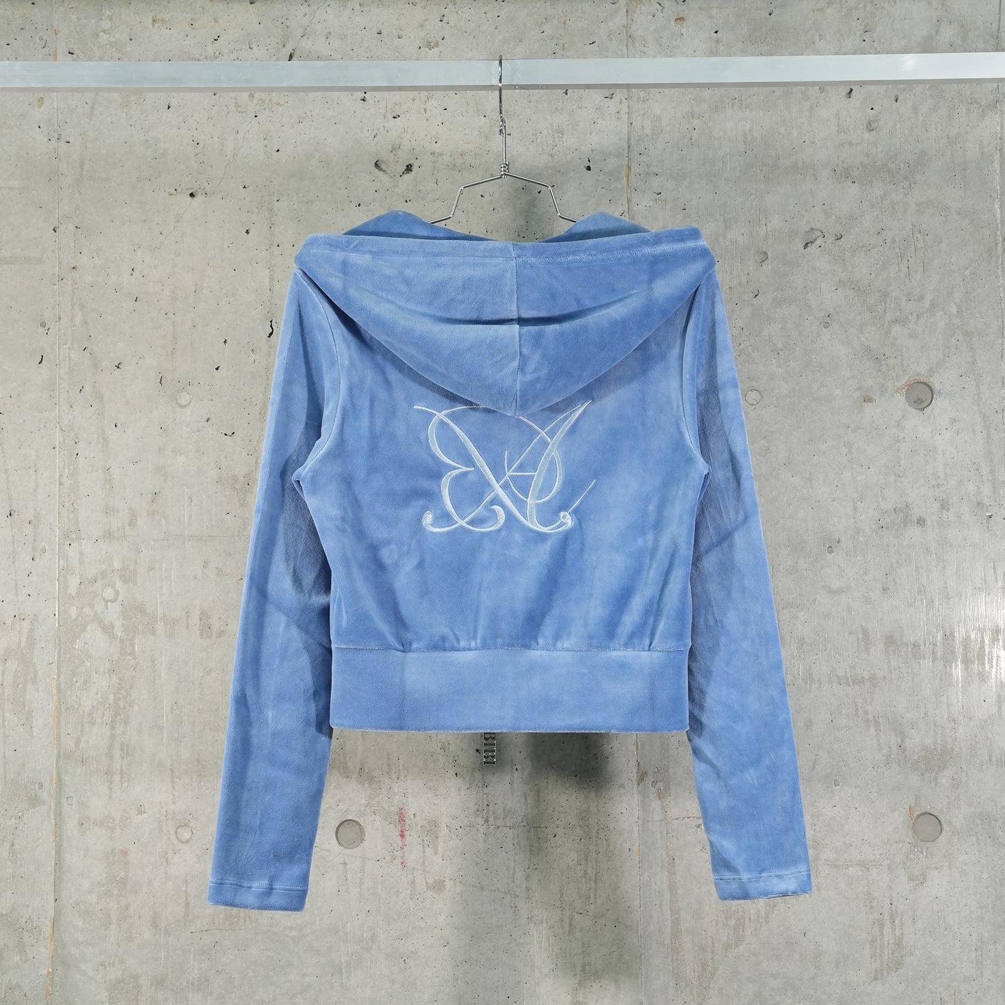 VELOUR TRACK HOODIE ZIP UP / SKY BLUE