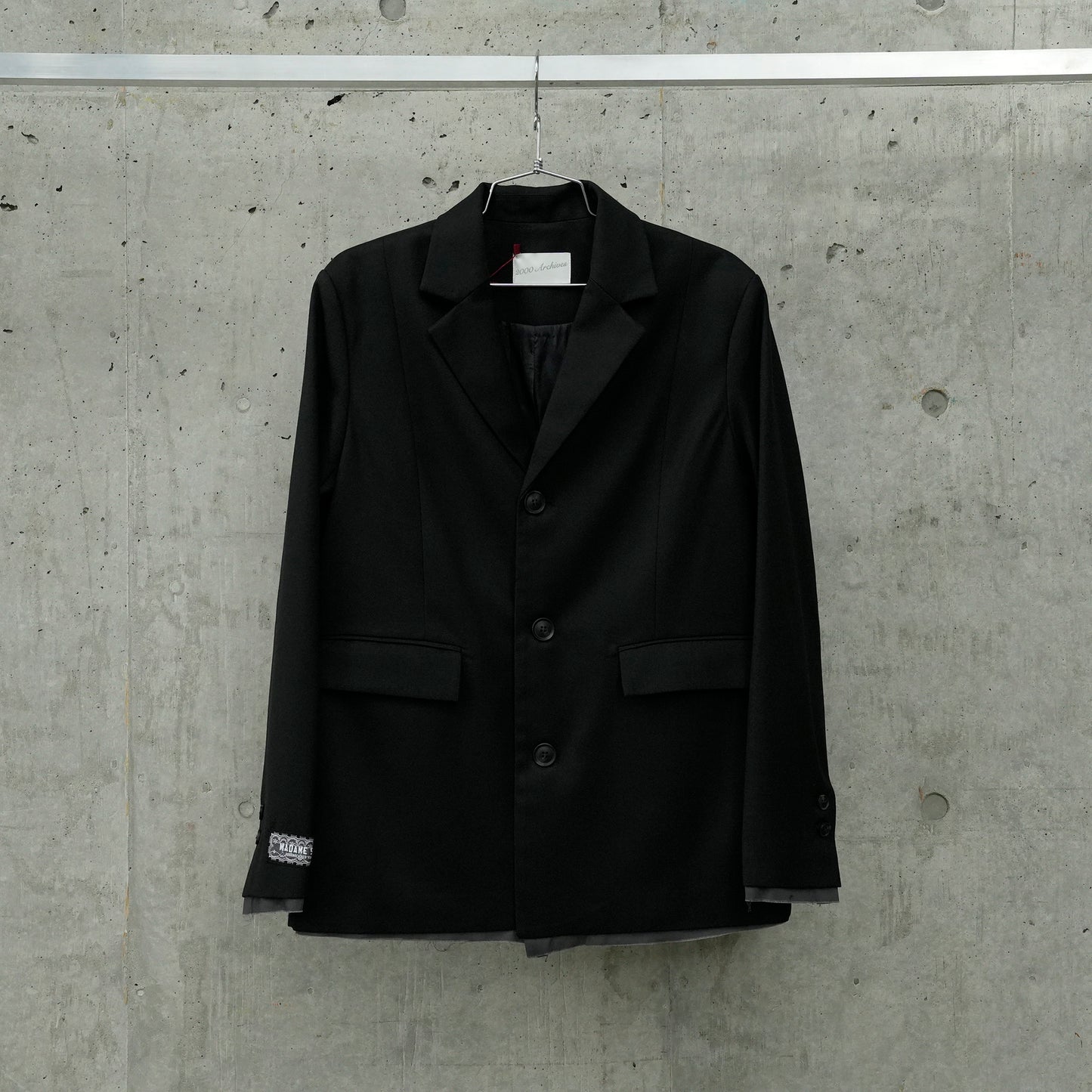 OVERSIZED RAW EDGE JACKET / BLACK