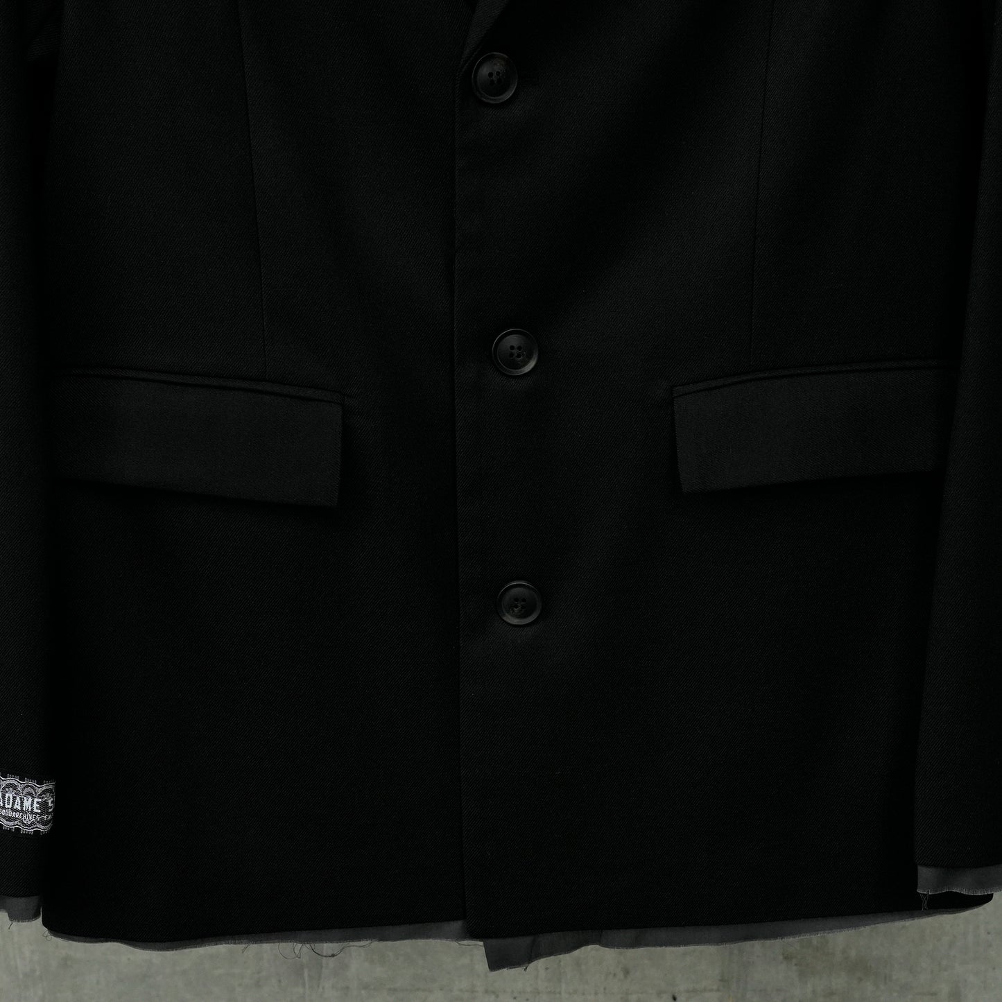 OVERSIZED RAW EDGE JACKET / BLACK