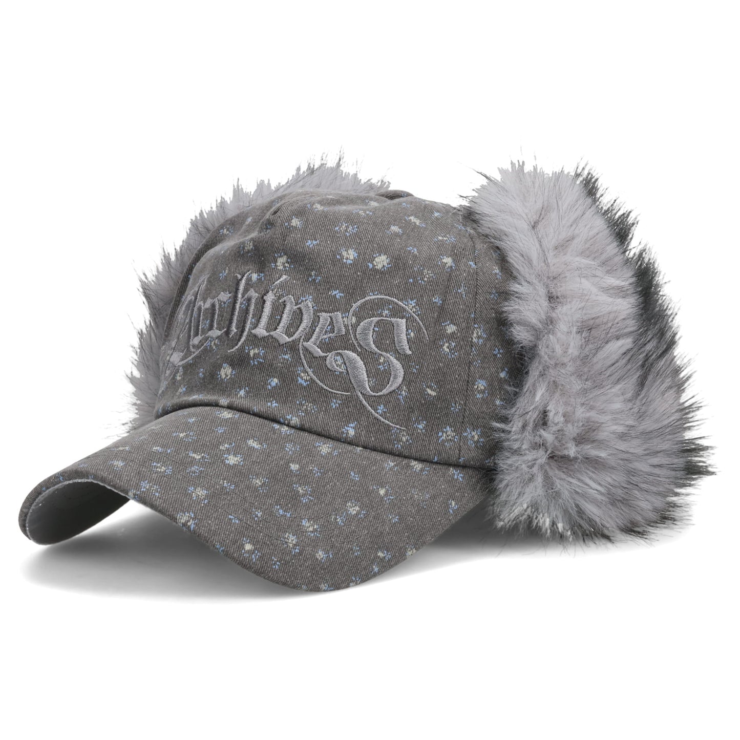 ARCHIVES DAISY FUR EARFLAP CAP / GREY