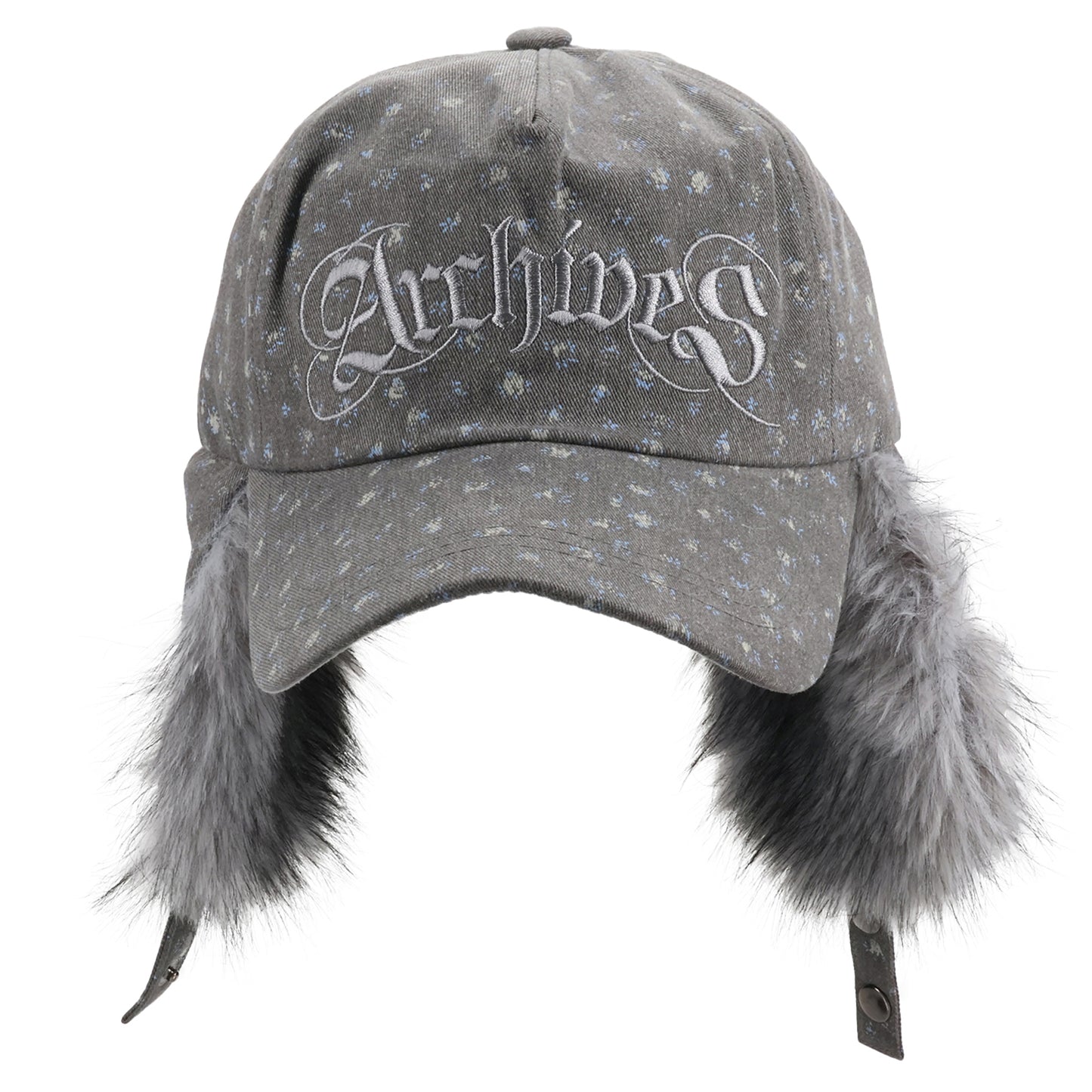 ARCHIVES DAISY FUR EARFLAP CAP / GREY