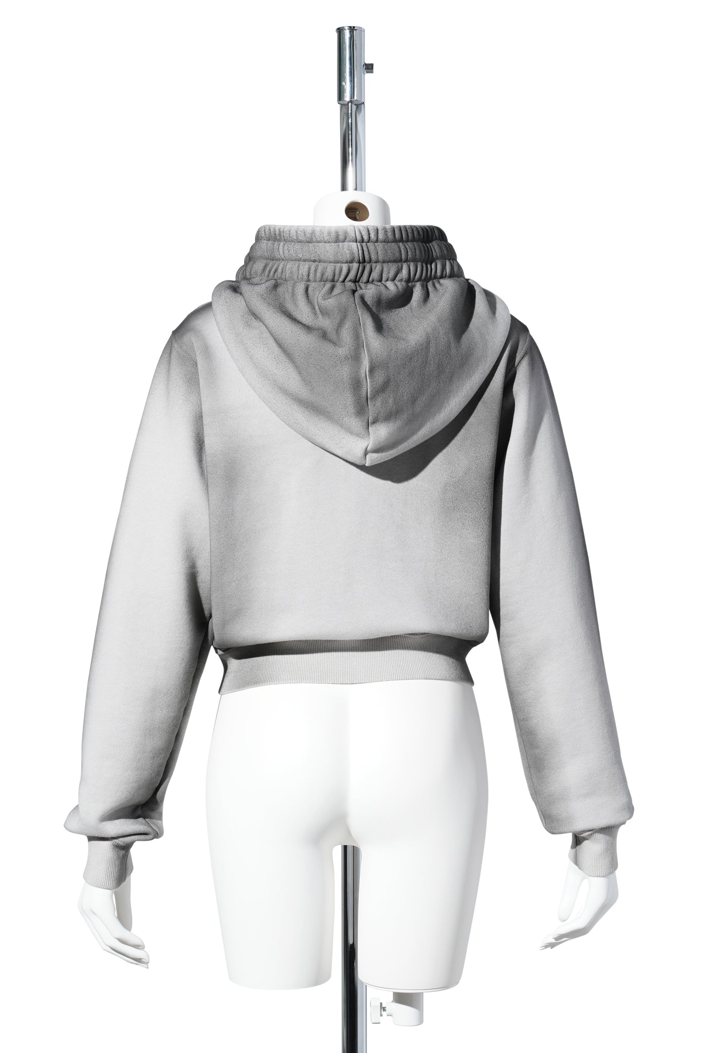 MOSS WASHED HOODIE ZIP UP / STONE GREY