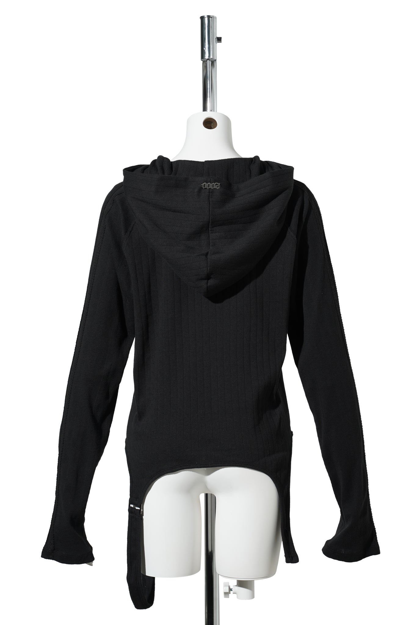 ROSIE POINTELLE HOODIE ZIP UP / BLACK
