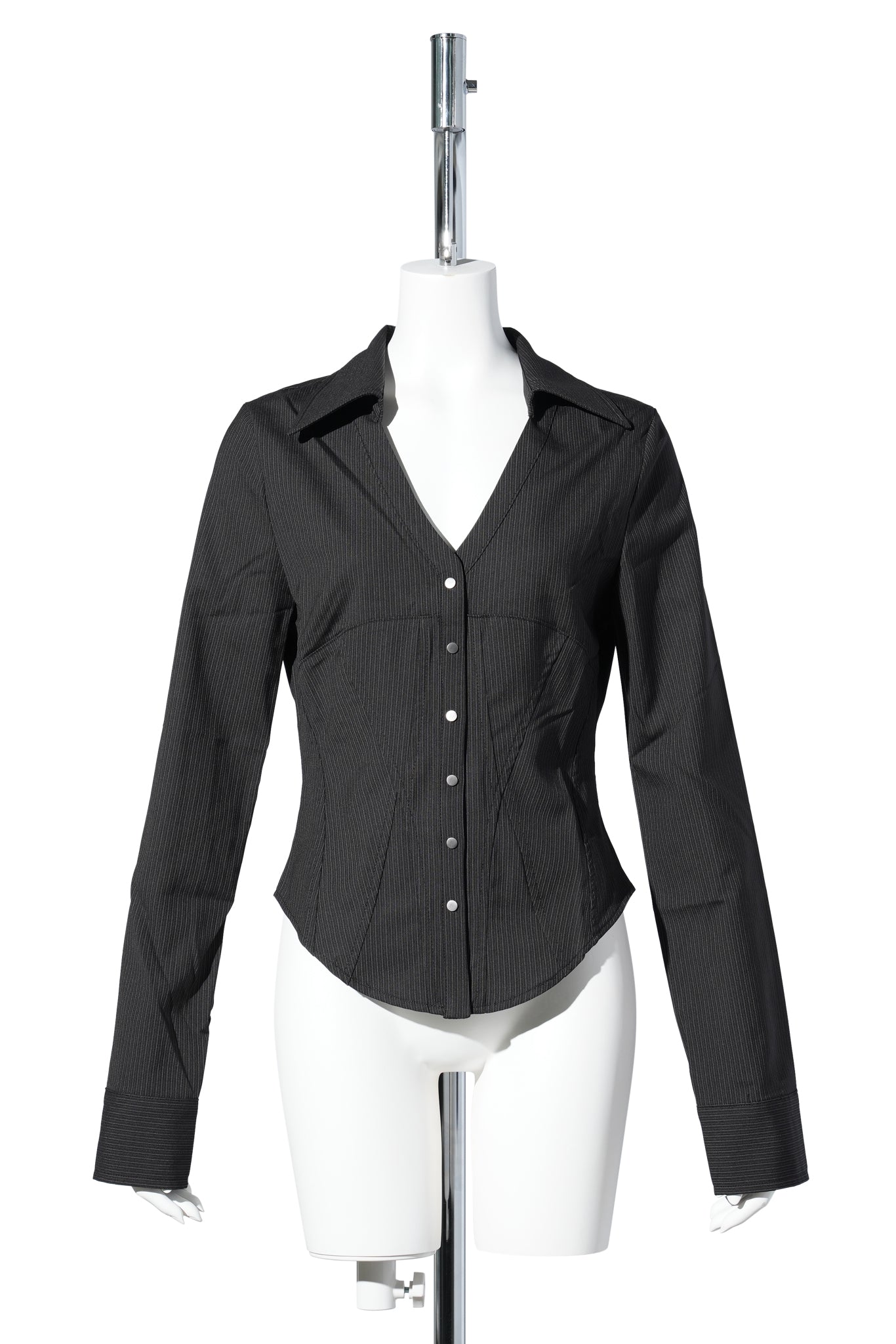 CANDICE CORSET SHIRT / BLACK STRIPE