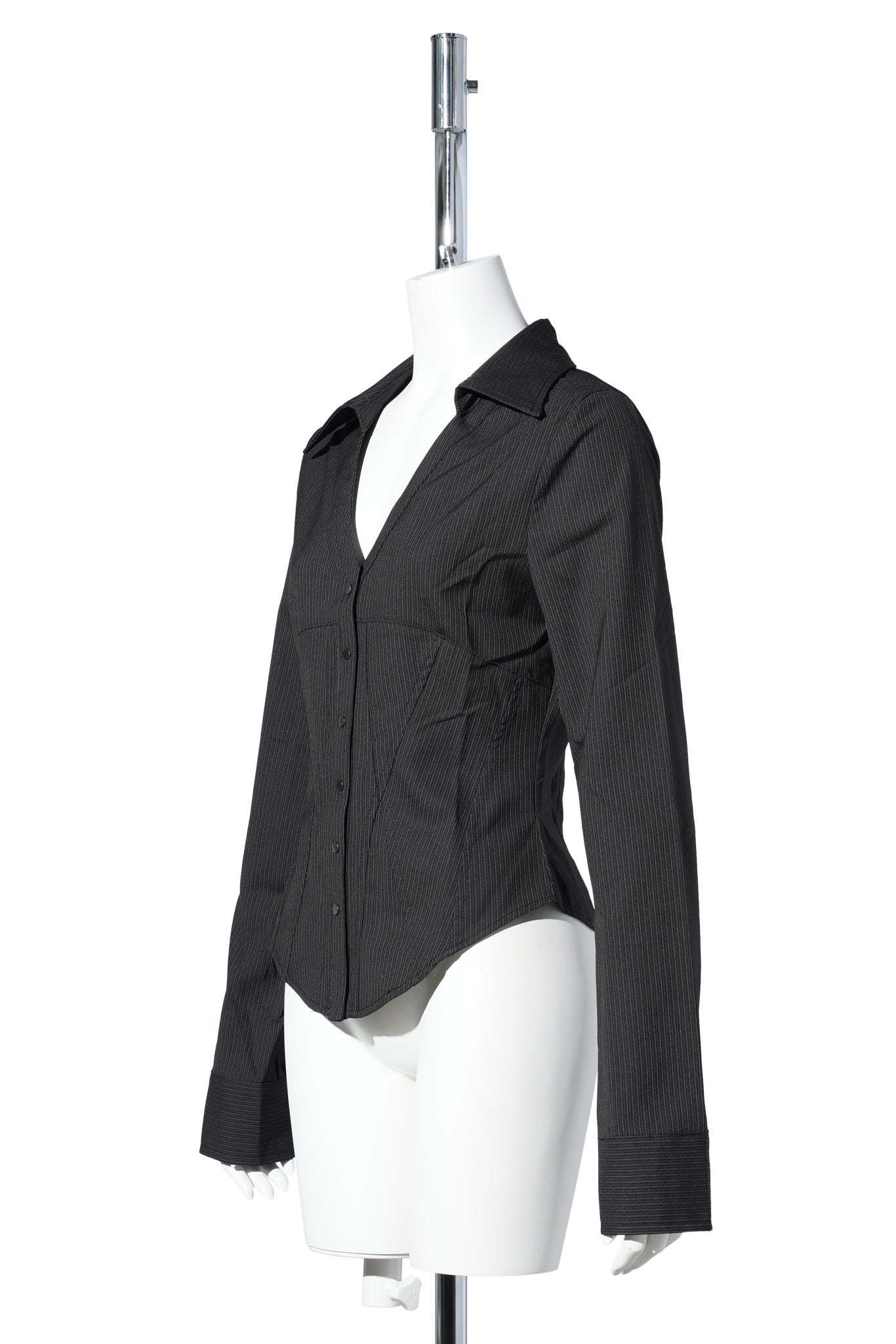 CANDICE CORSET SHIRT / BLACK STRIPE