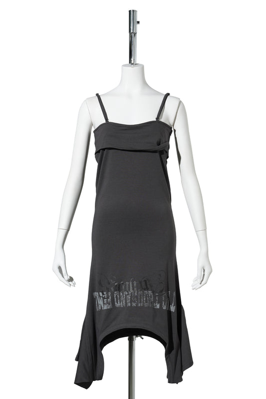 DRAPED TEE SKIRT / CHARCOAL