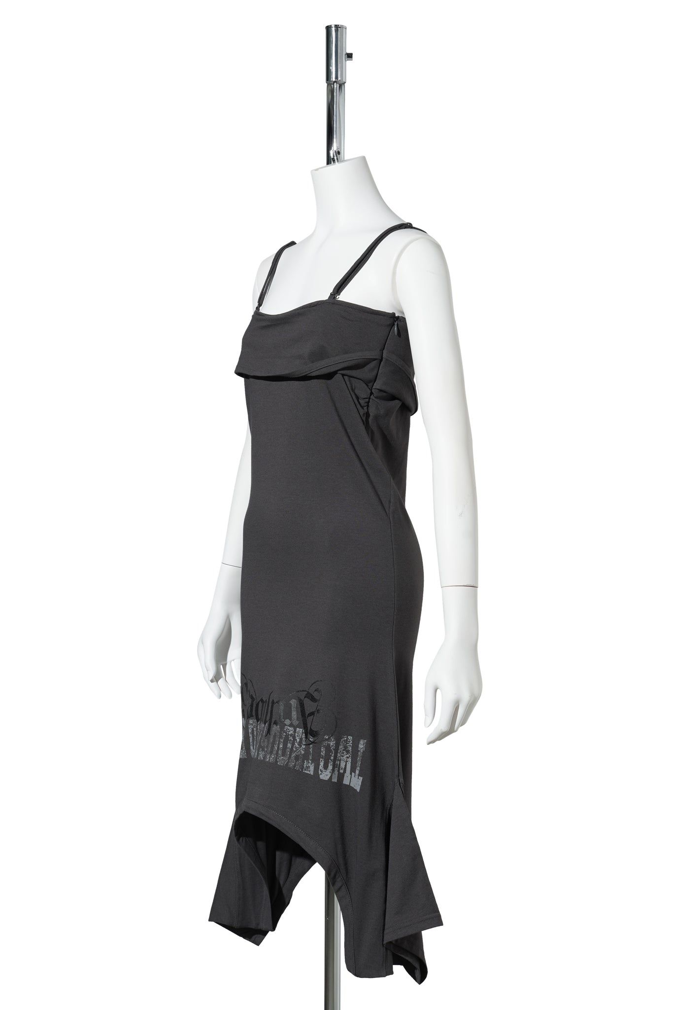 DRAPED TEE SKIRT / CHARCOAL