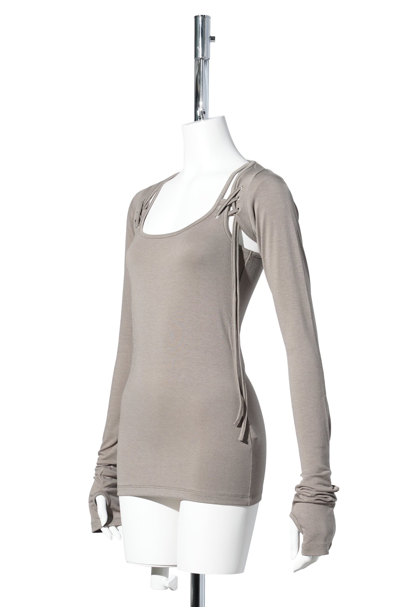 EYELET BOLERO SET-UP / TAUPE