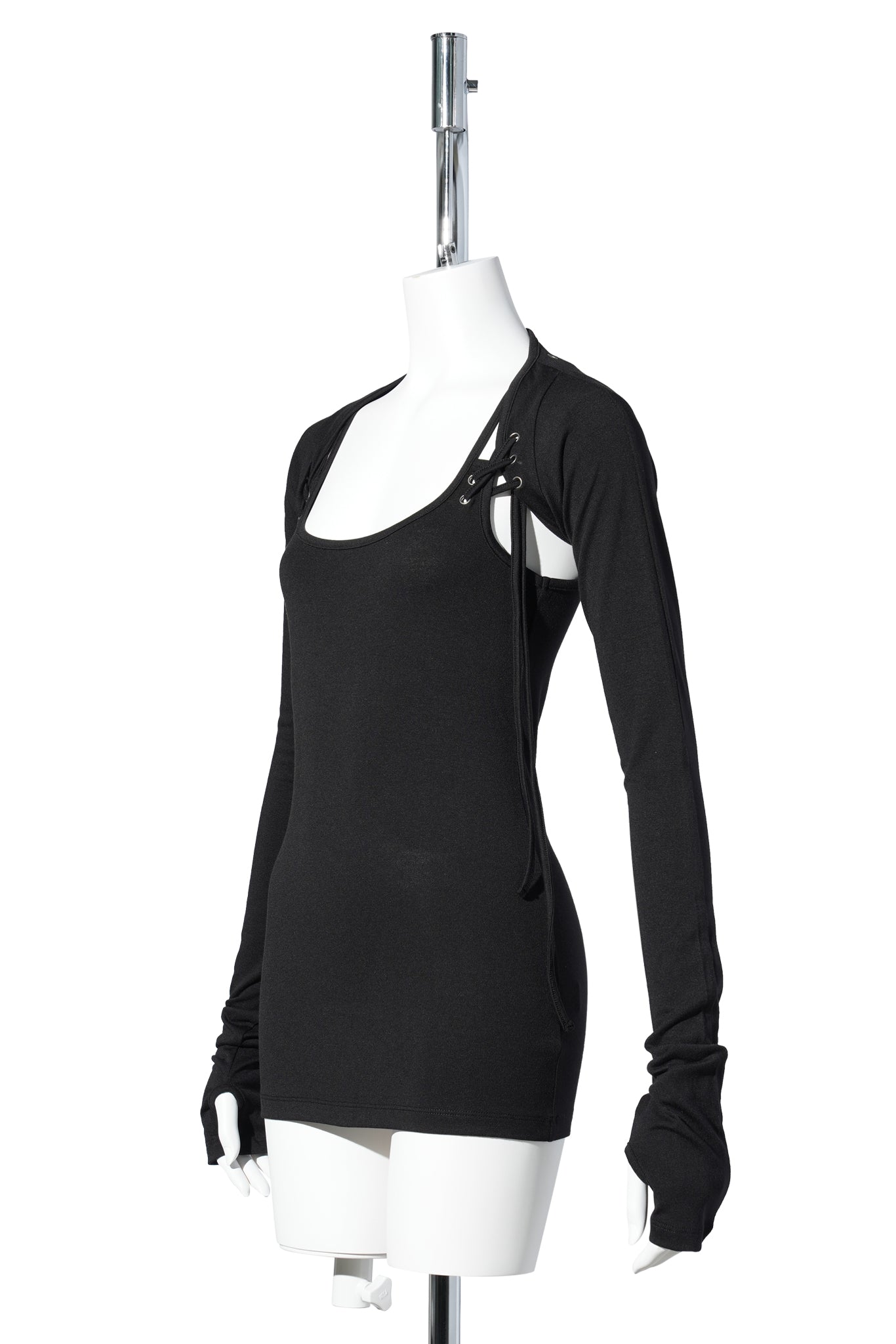 EYELET BOLERO SET-UP / BLACK