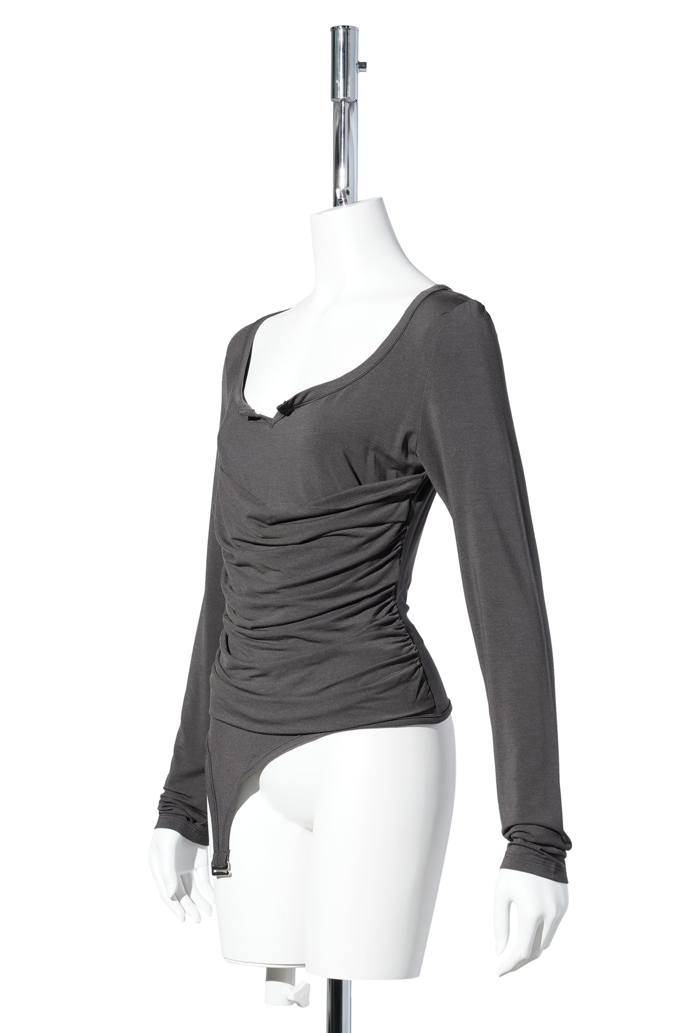 LEXI GARTER TOP / CHARCOAL