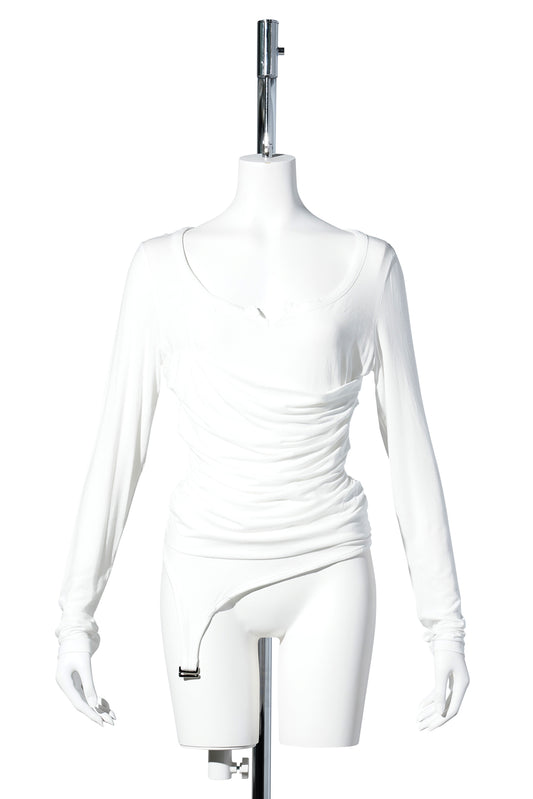 LEXI GARTER TOP / WHITE