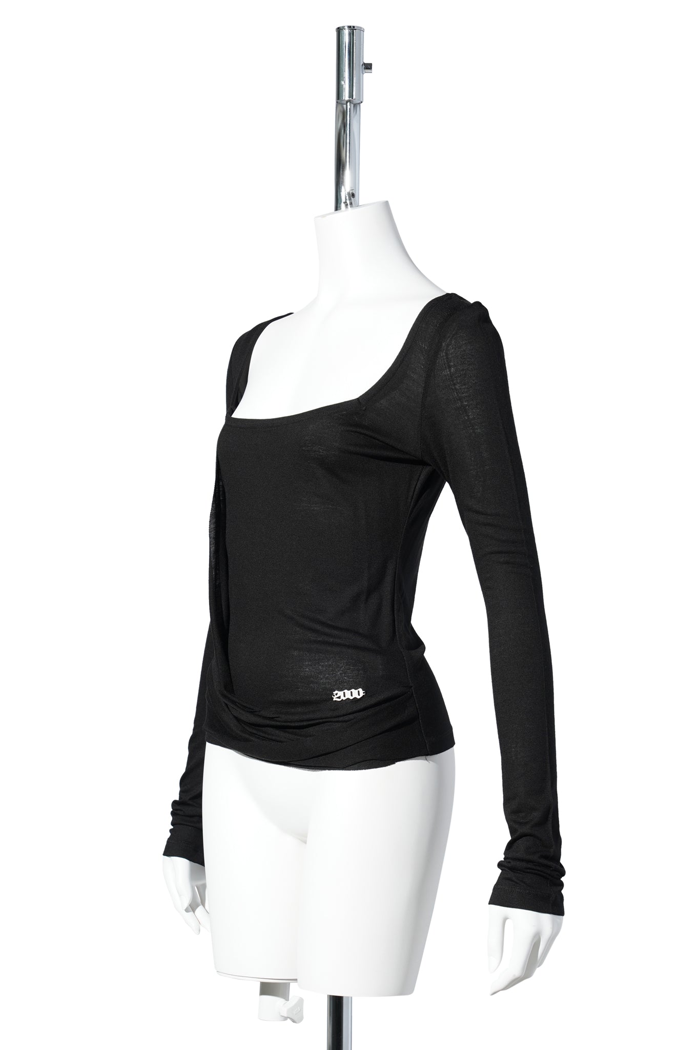 KAIA DRAPED TOP / BLACK