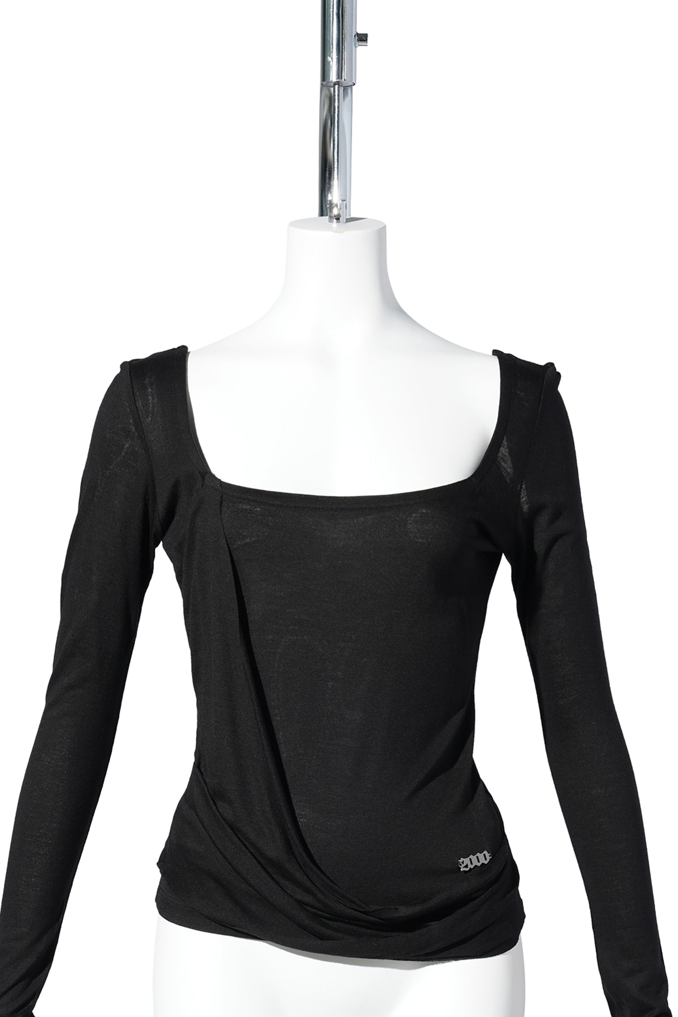 KAIA DRAPED TOP / BLACK