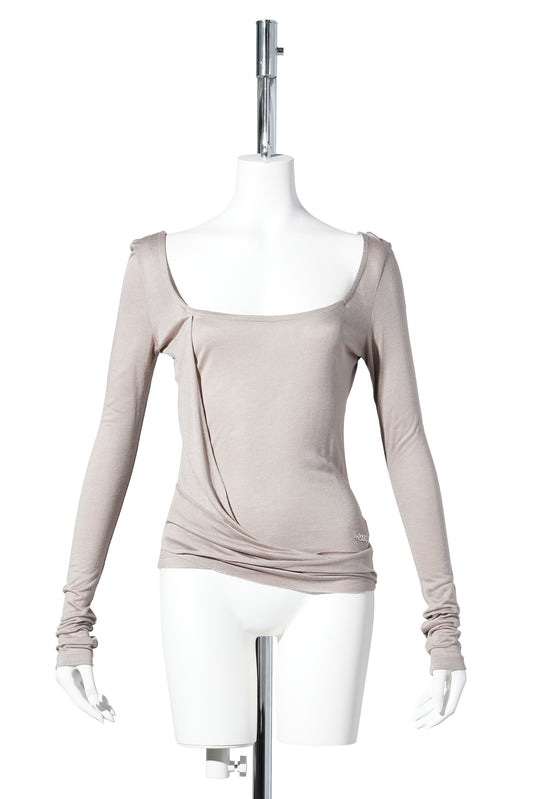 KAIA DRAPED TOP / MOCHA