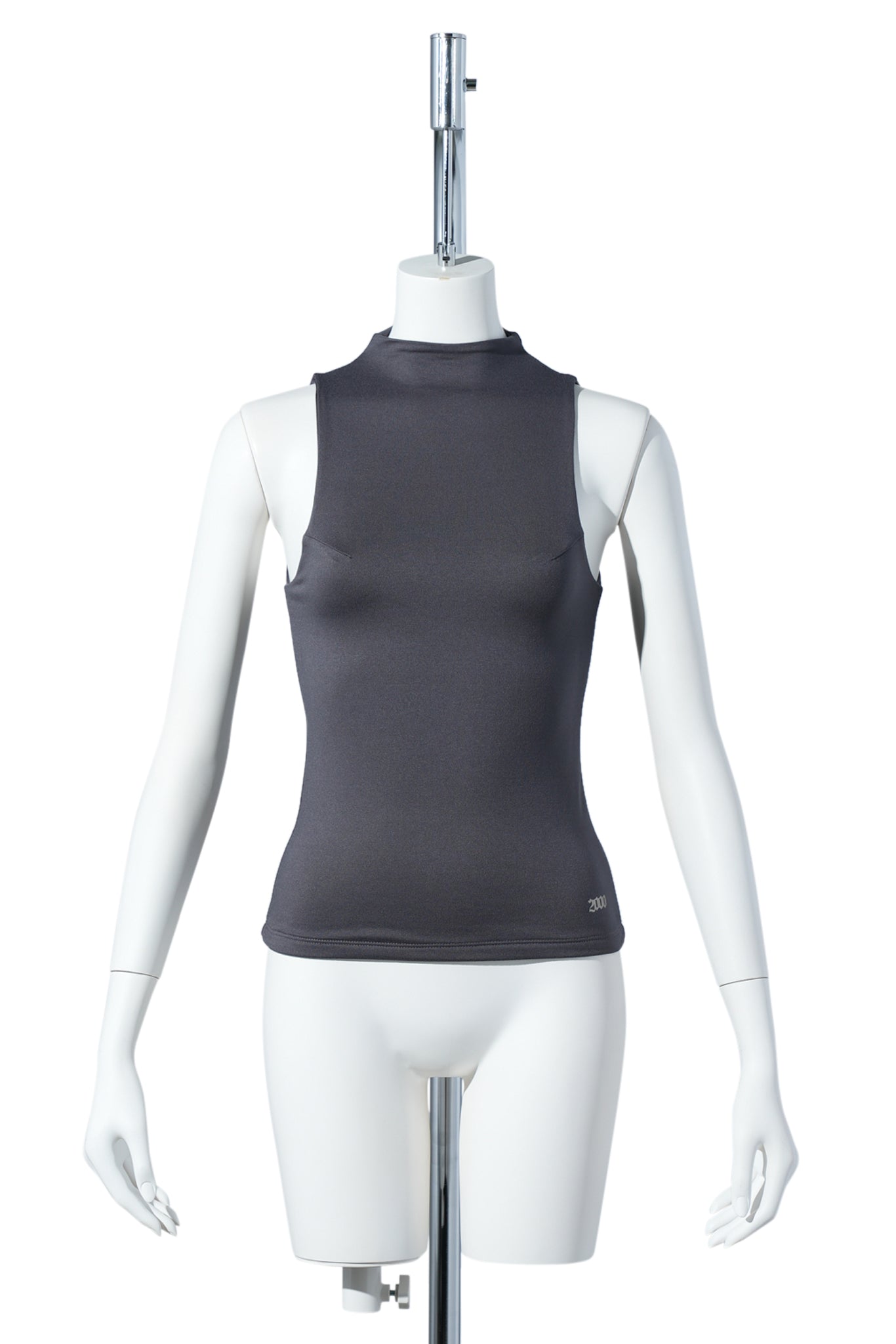 MOCK NECK CONTOUR TANK / CHARCOAL