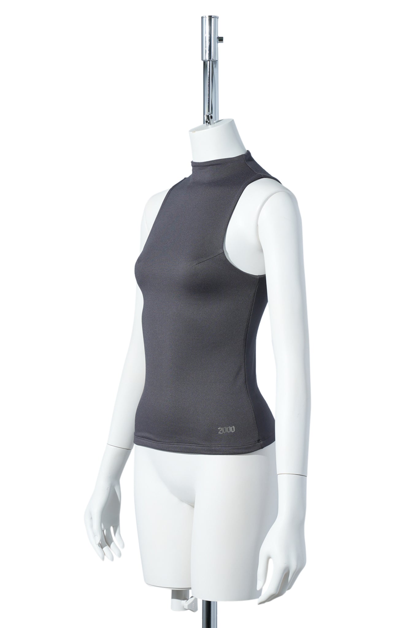 MOCK NECK CONTOUR TANK / CHARCOAL
