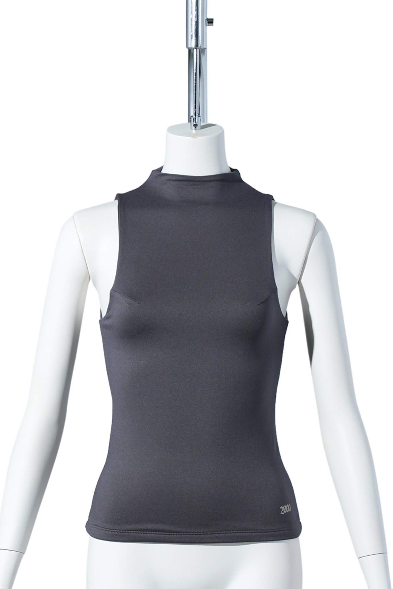 MOCK NECK CONTOUR TANK / CHARCOAL