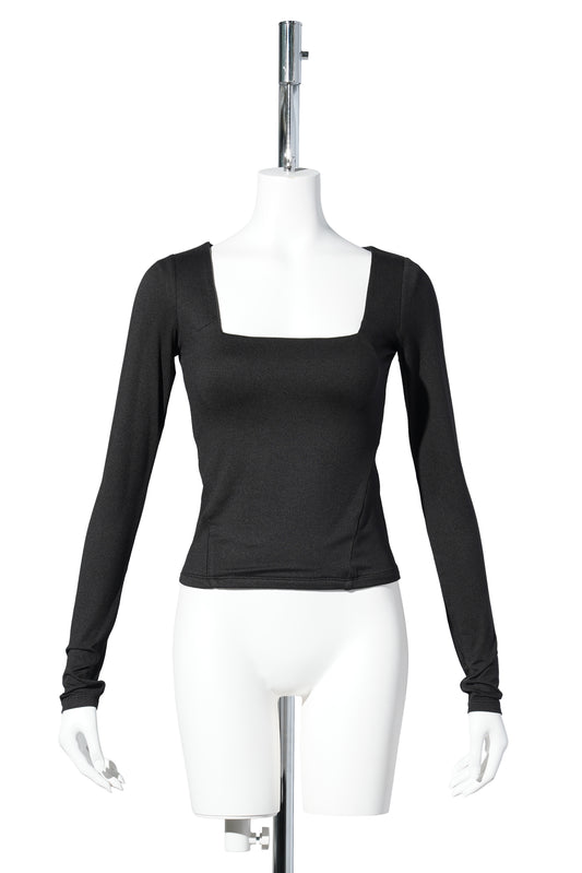 SQ NECK CONTOUR T / BLACK