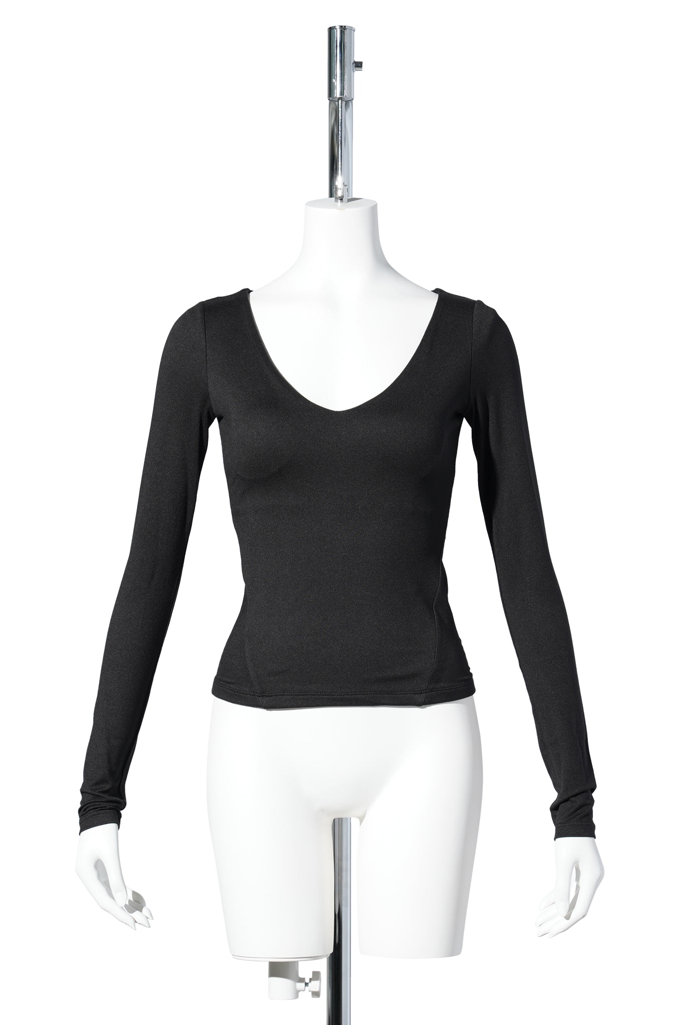 V NECK CONTOUR T / BLACK
