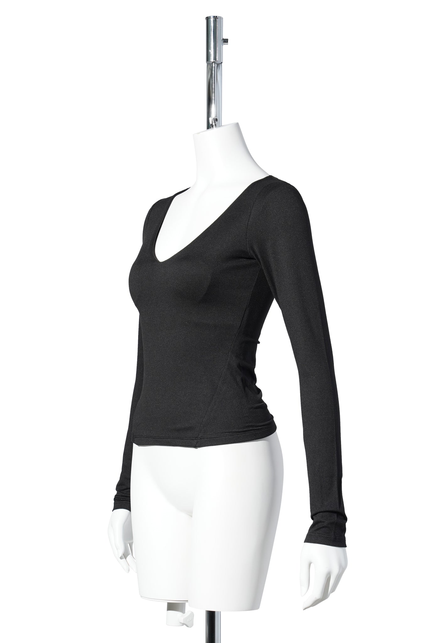 V NECK CONTOUR T / BLACK