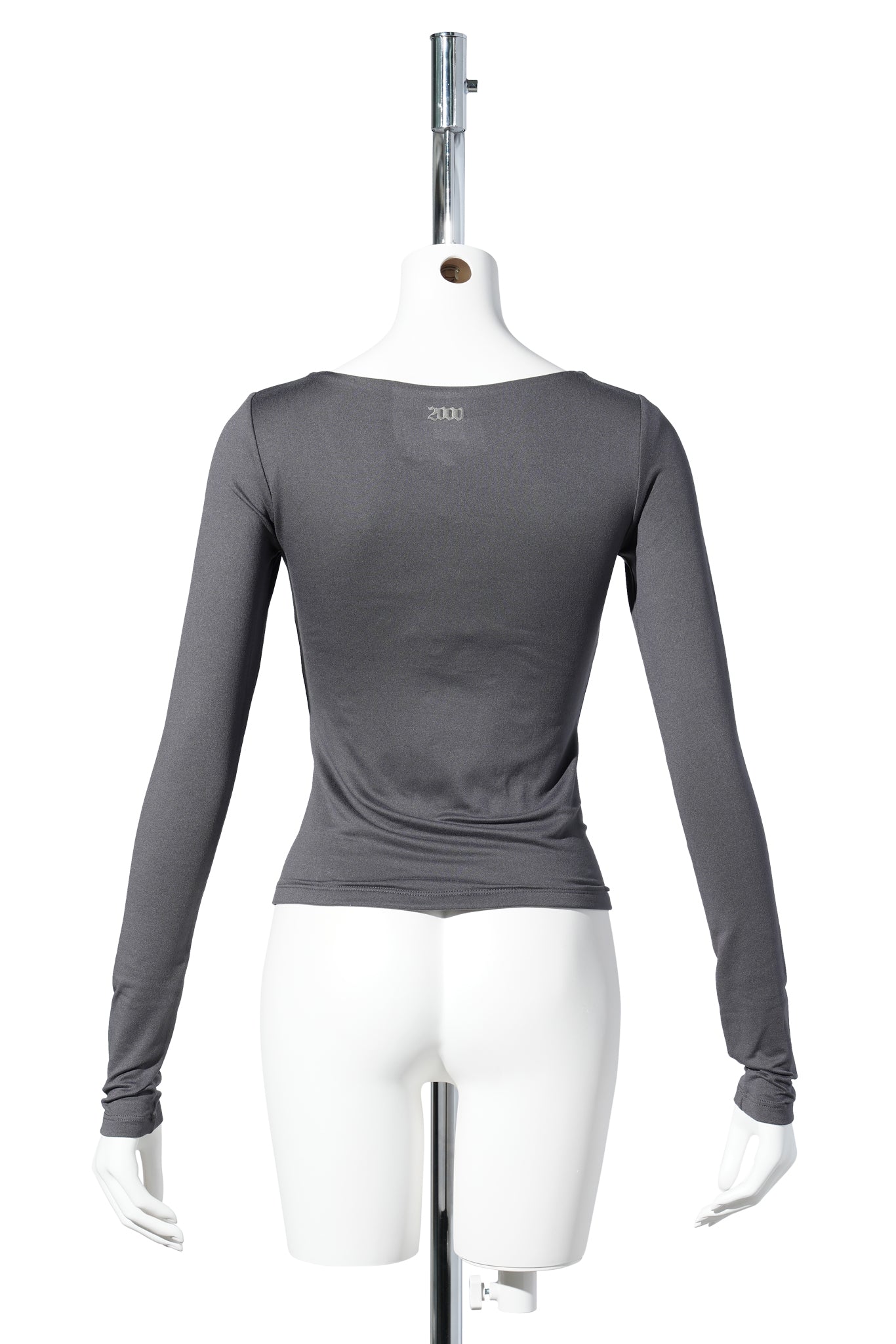 V NECK CONTOUR T / CHARCOAL