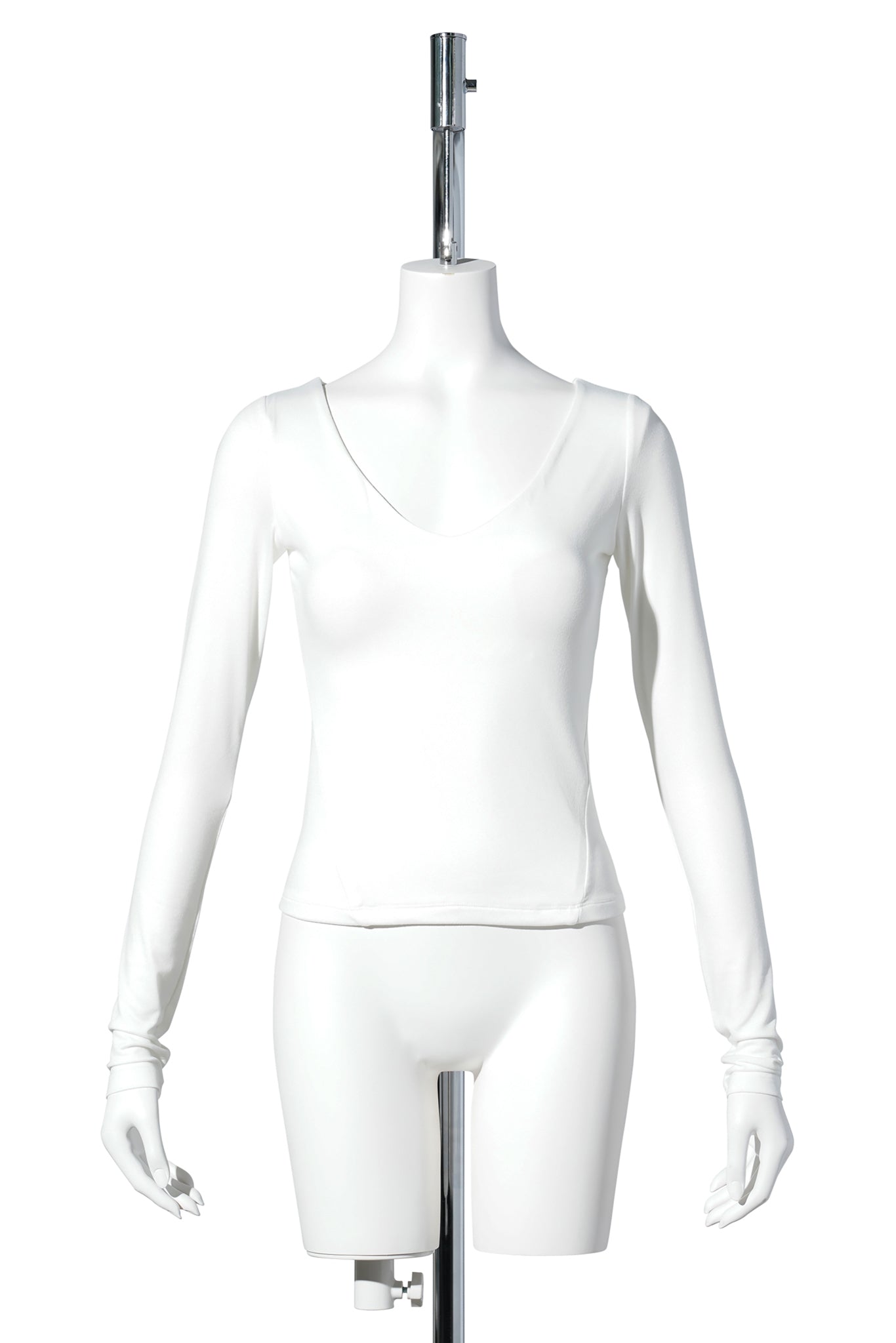 V NECK CONTOUR T / WHITE