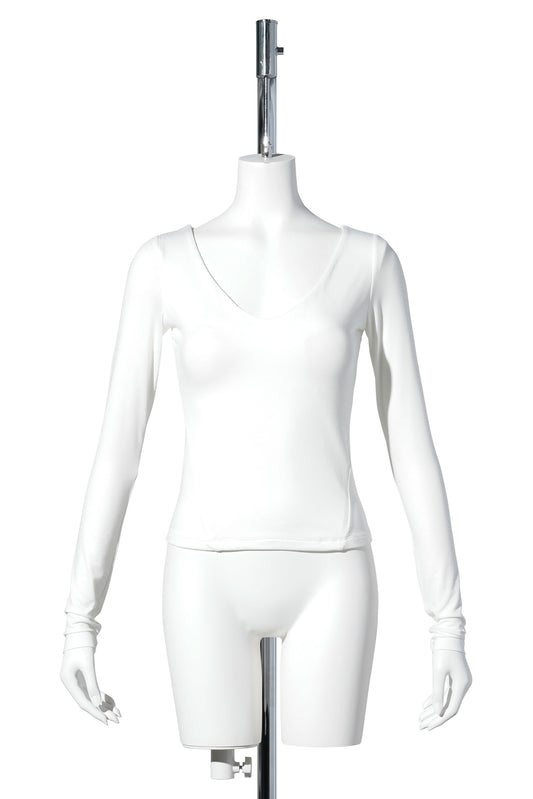 V NECK CONTOUR T / WHITE