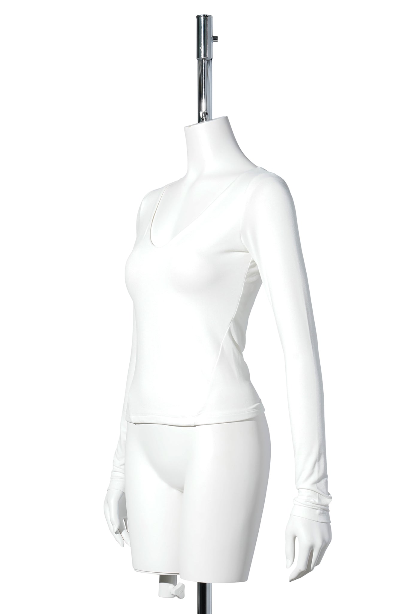 V NECK CONTOUR T / WHITE