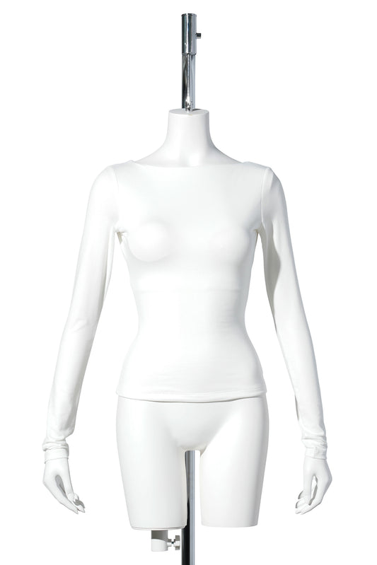 DEEP SCOOP BACK CONTOUR T / WHITE