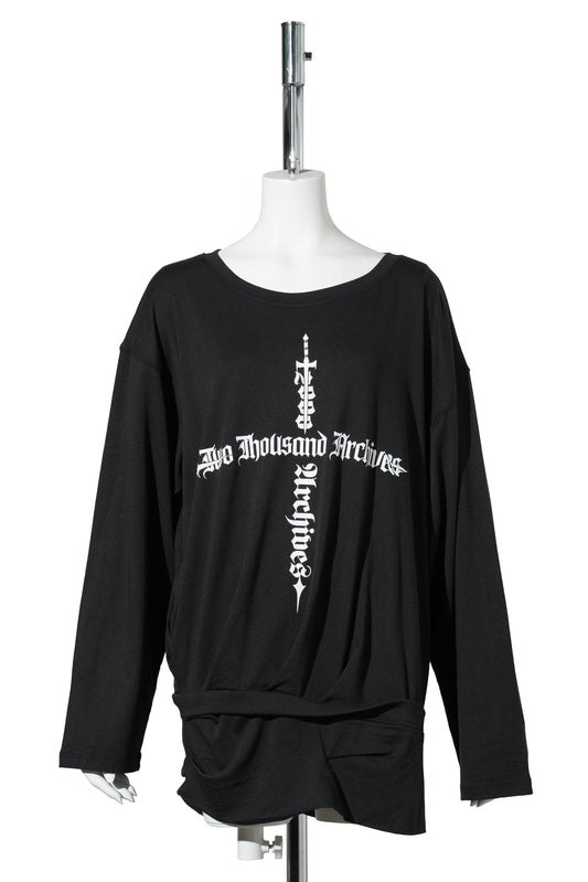 DAGGER DRAPED T-SHIRT / BLACK