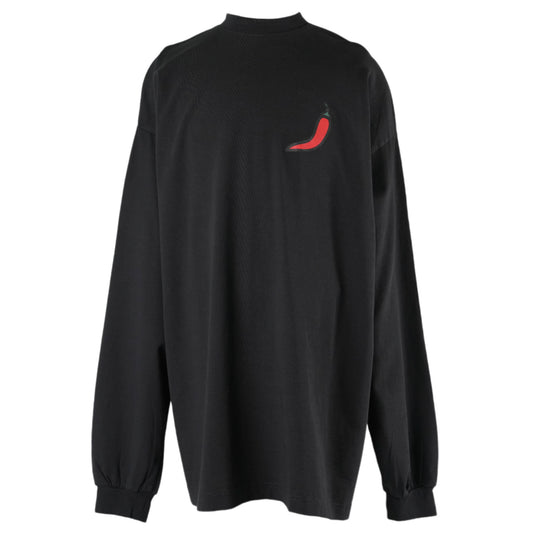 ''OFFICE FRUIT'' OVERSIZED LONGSLEEVE / WASHED BLACK