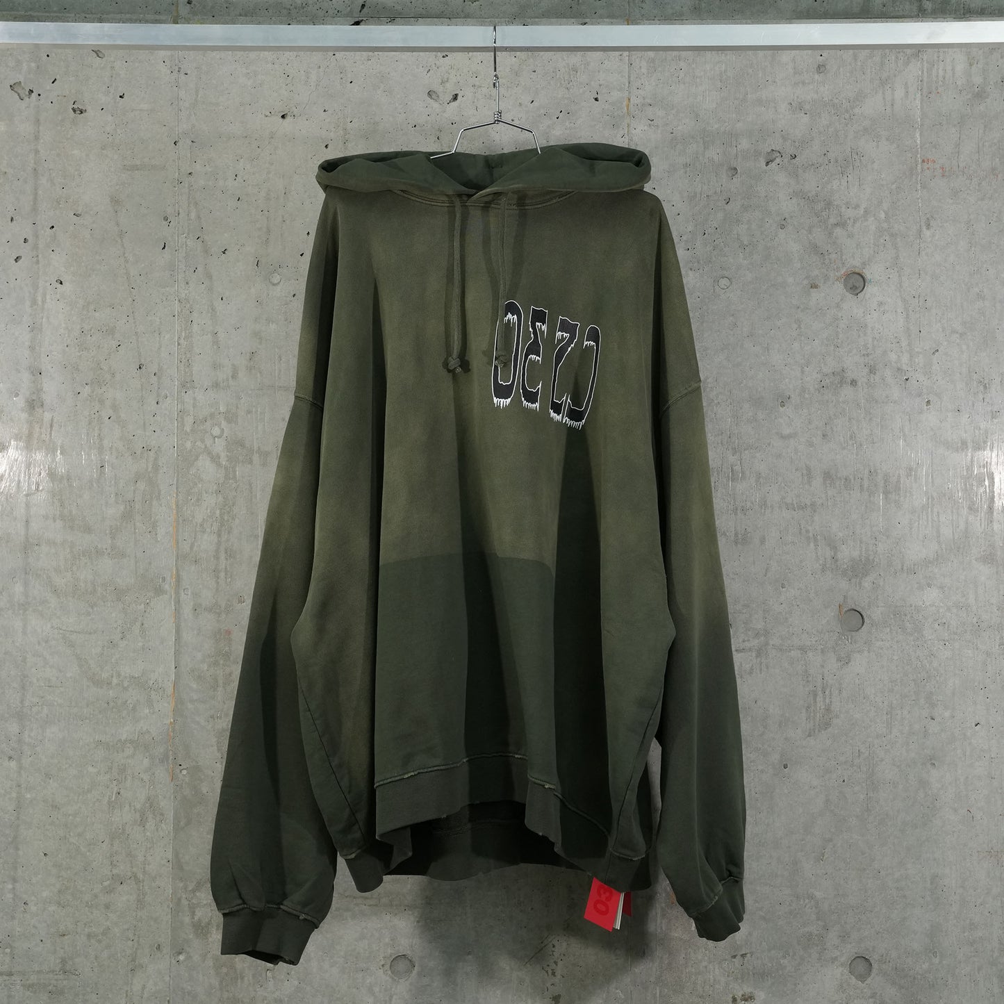 ''SPLICED'' BUBBLE HOODIE / FADED OLIVE DRAB