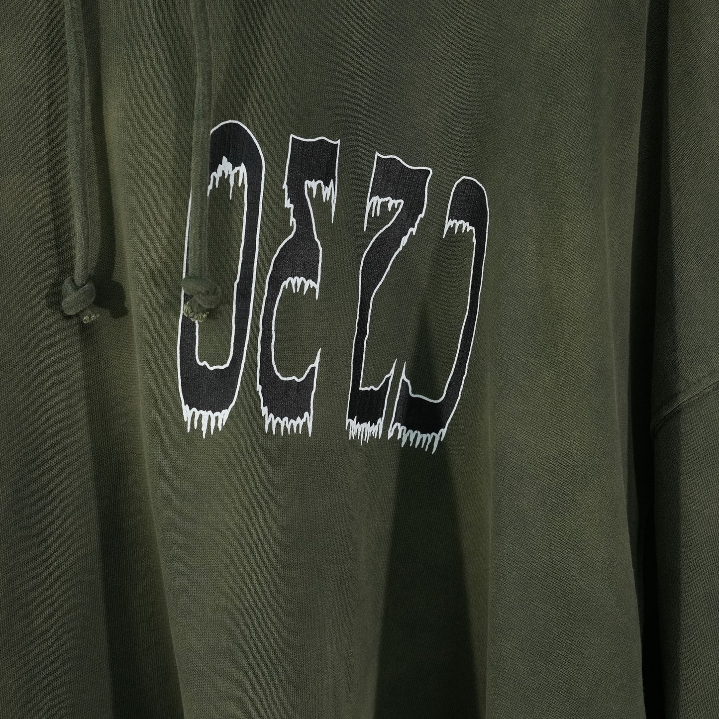 ''SPLICED'' BUBBLE HOODIE / FADED OLIVE DRAB