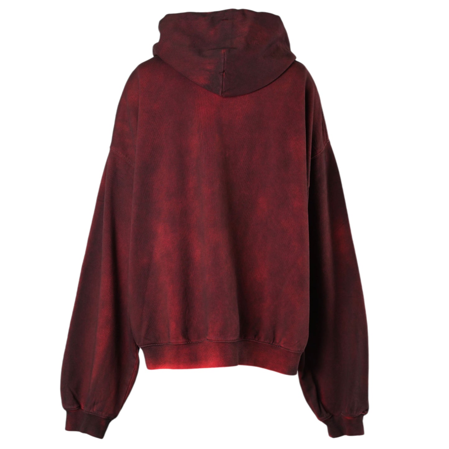 ''ICARUS WITH NO SUN'' BUBBLE HOODIE / STAINED RED